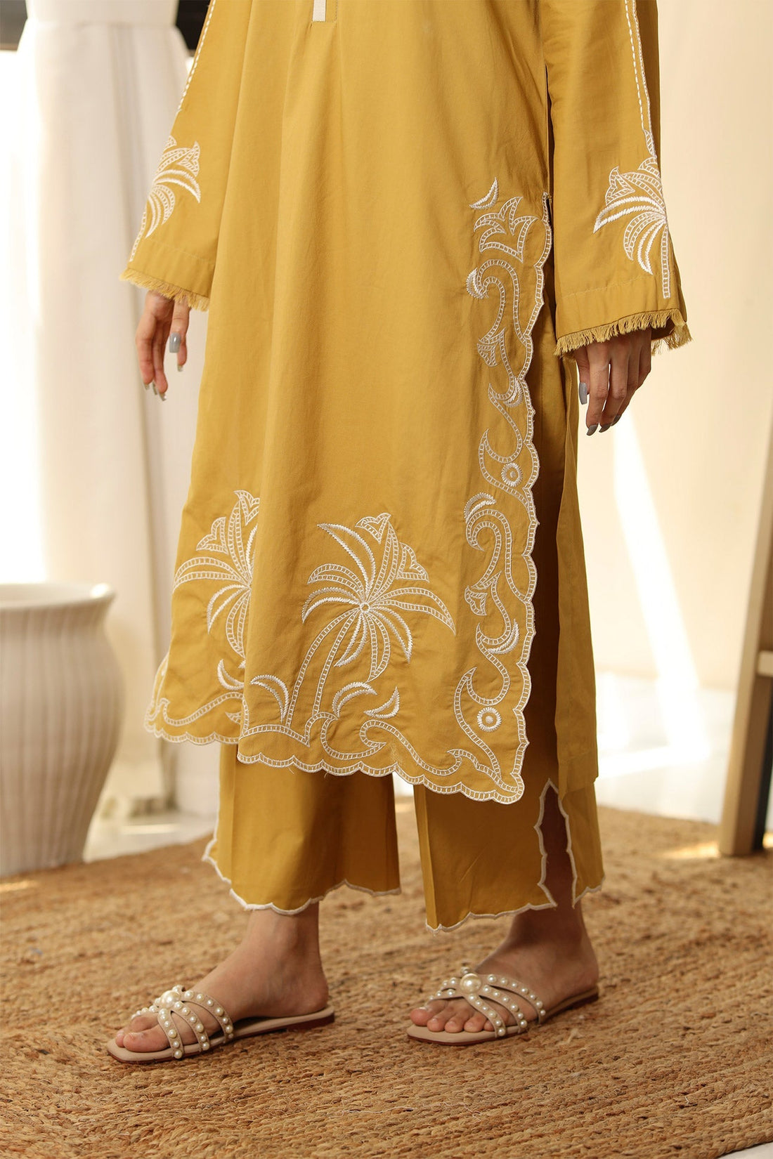 Flairs Studio | Luxury Pret | MUSTARD by Flairs Studio - Designer Dress - Type: Luxury - Available at Libayah - 100% Original