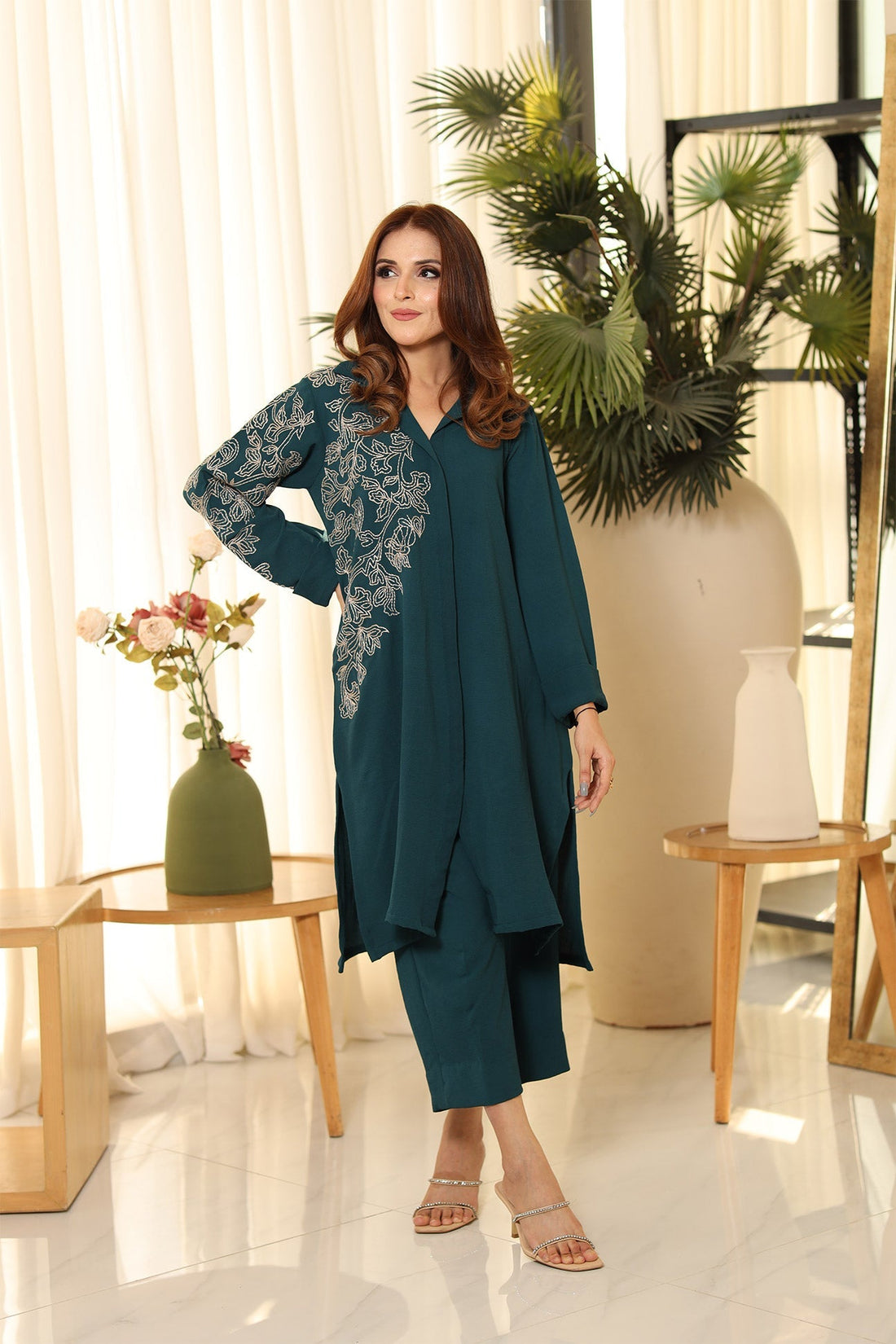 Flairs Studio | Luxury Pret | TEAL by Flairs Studio - Designer Dress - Type: Luxury - Available at Libayah - 100% Original