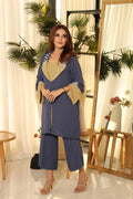Flairs Studio | Luxury Pret | BLUE CAPE by Flairs Studio - Designer Dress - Type: Luxury - Available at Libayah - 100% Original