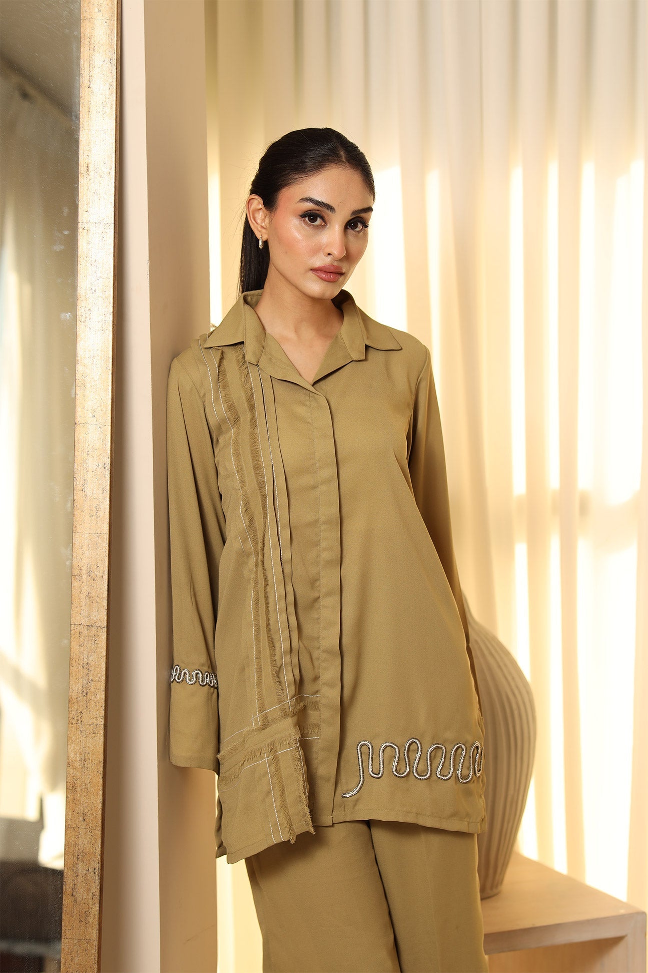 Flairs Studio | Luxury Pret | OLIVE by Flairs Studio - Designer Dress - Type: Luxury - Available at Libayah - 100% Original