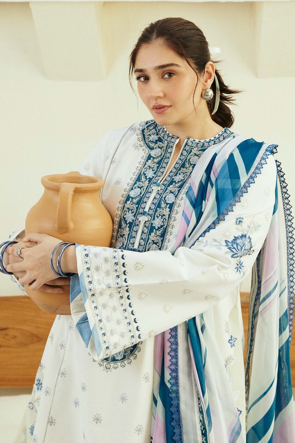 Zara Shahjahan | Coco Lawn Eid Edit 24 | IVORY-D4 by Zara Shahjahan - Designer Dress - Type: Ladies Clothes - Available at Libayah - 100% Original