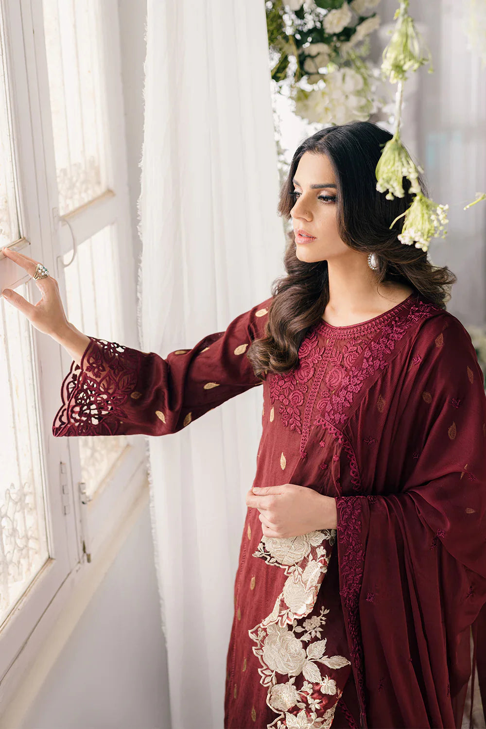 Azure | Ensembles Embroidered Formals | Imperial Wine by Azure - Designer Dress - Type: Ladies Clothes - Available at Libayah - 100% Original