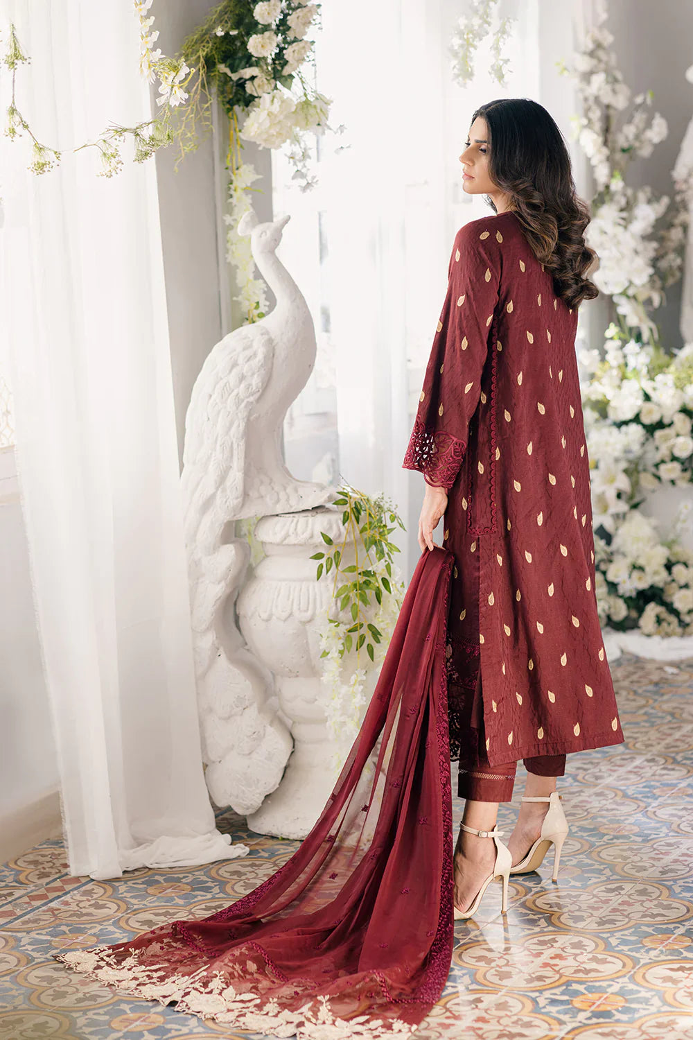 Azure | Ensembles Embroidered Formals | Imperial Wine by Azure - Designer Dress - Type: Ladies Clothes - Available at Libayah - 100% Original