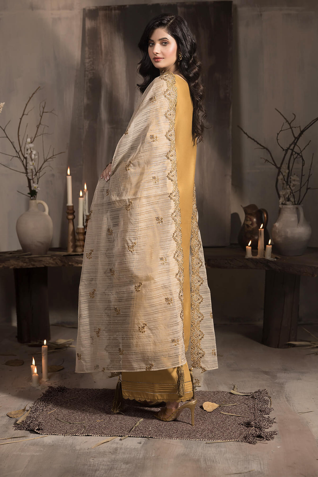 Imrozia Premium | Sehar Winter Collection | I.P-70 Sunheri by Imrozia Premium - Designer Dress - Type: Ladies Clothes - Available at Libayah - 100% Original