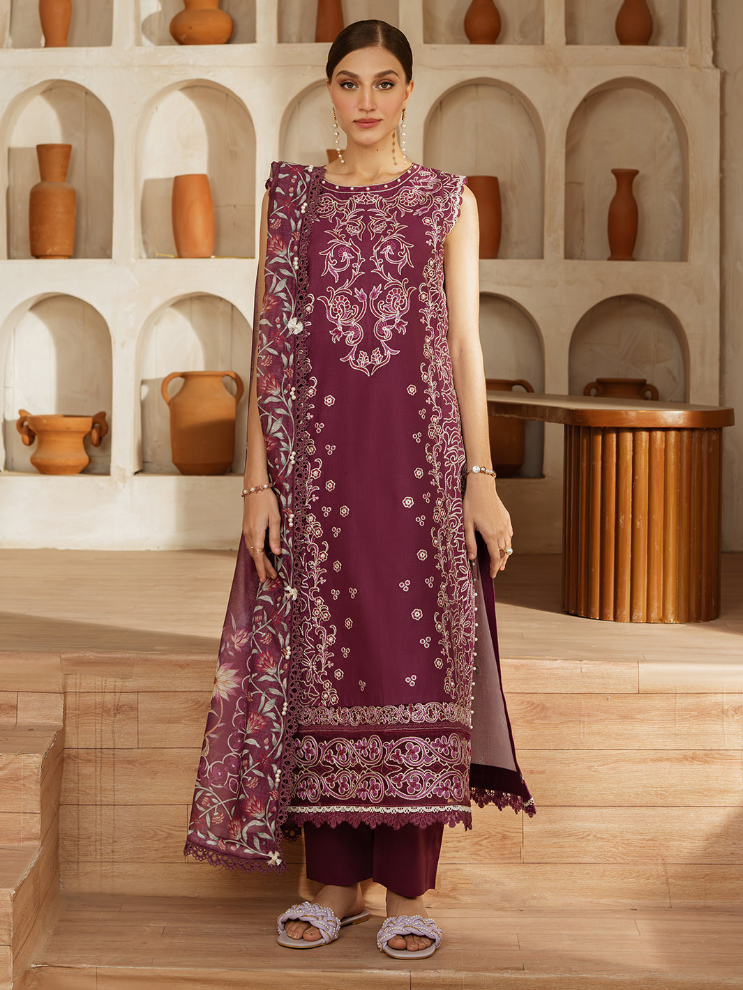 Mahnur | Florence Luxury Lawn 25 | IZNA by Mahnur - Designer Dress - Type: Ladies Clothes - Available at Libayah - 100% Original