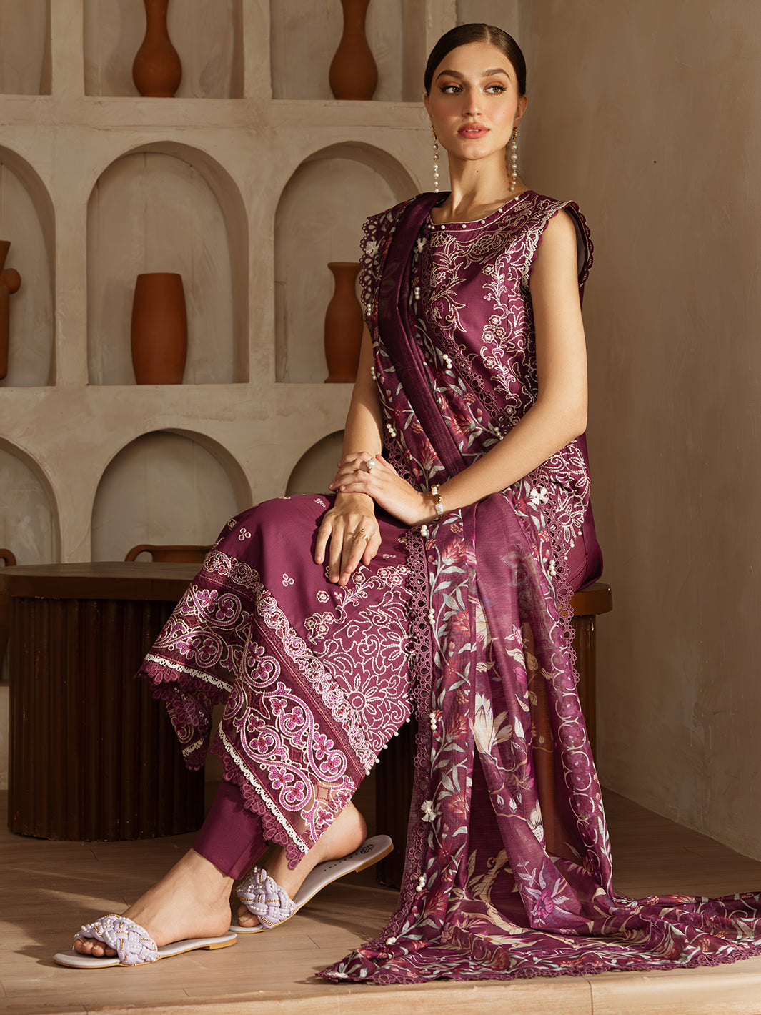 Mahnur | Florence Luxury Lawn 25 | IZNA by Mahnur - Designer Dress - Type: Ladies Clothes - Available at Libayah - 100% Original