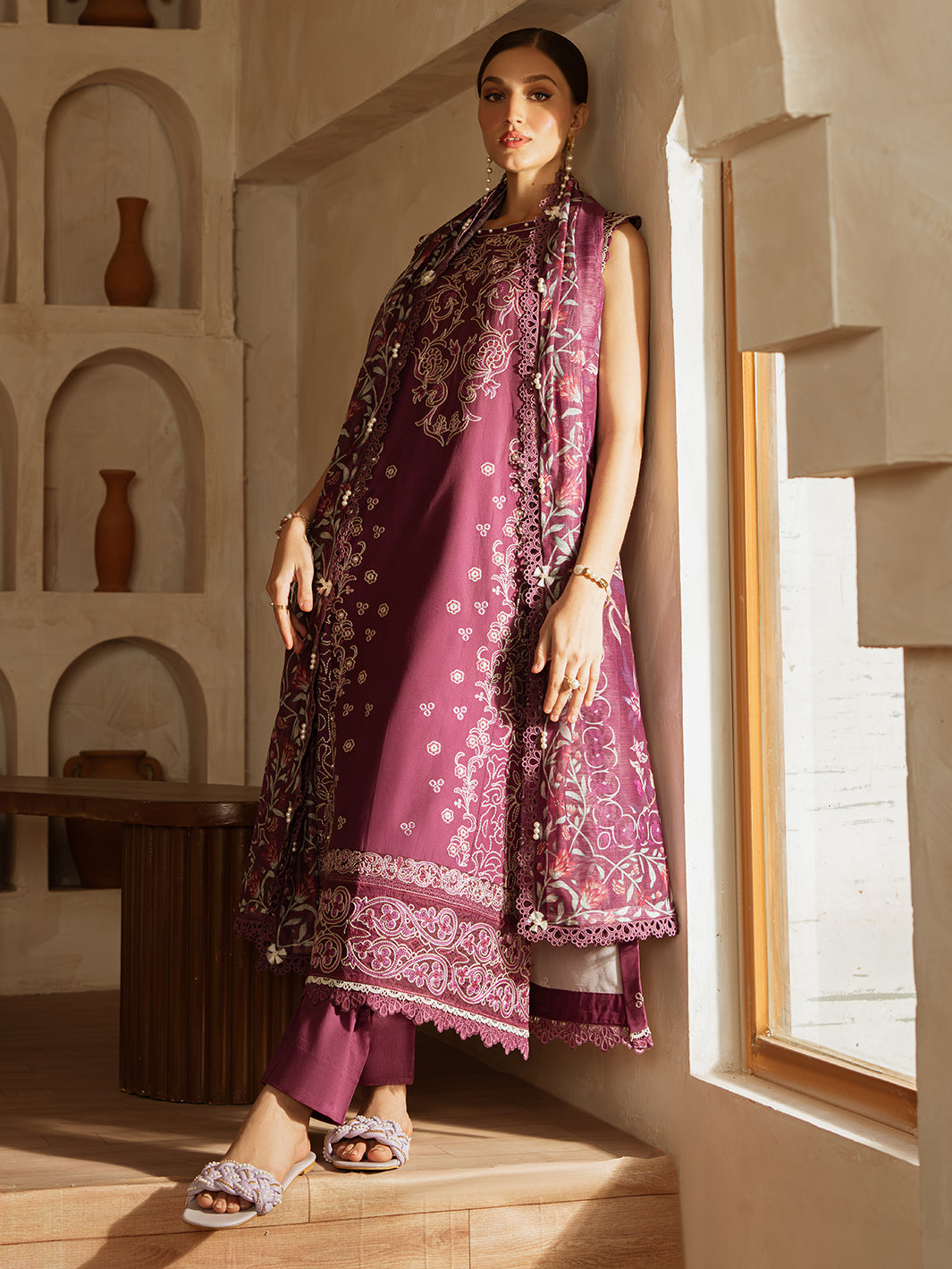 Mahnur | Florence Luxury Lawn 25 | IZNA by Mahnur - Designer Dress - Type: Ladies Clothes - Available at Libayah - 100% Original