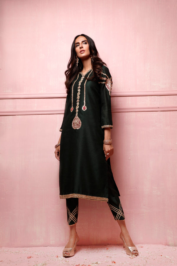 Wahajmkhan | Festive Fiesta Formals | THE JADE AFFAIR by Wahaj M.Khan - Designer Dress - Type: Ladies Clothes - Available at Libayah - 100% Original