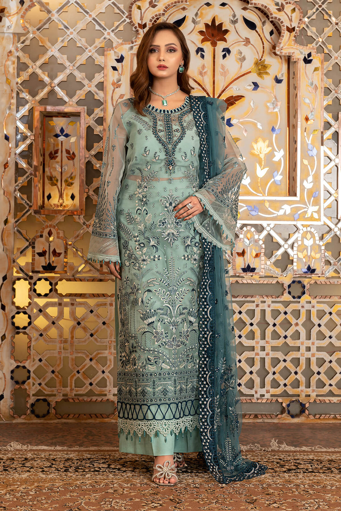Janique | Luxury Collection 24 |  D-036 Teal by Janique - Designer Dress - Type: Ladies Clothes - Available at Libayah - 100% Original
