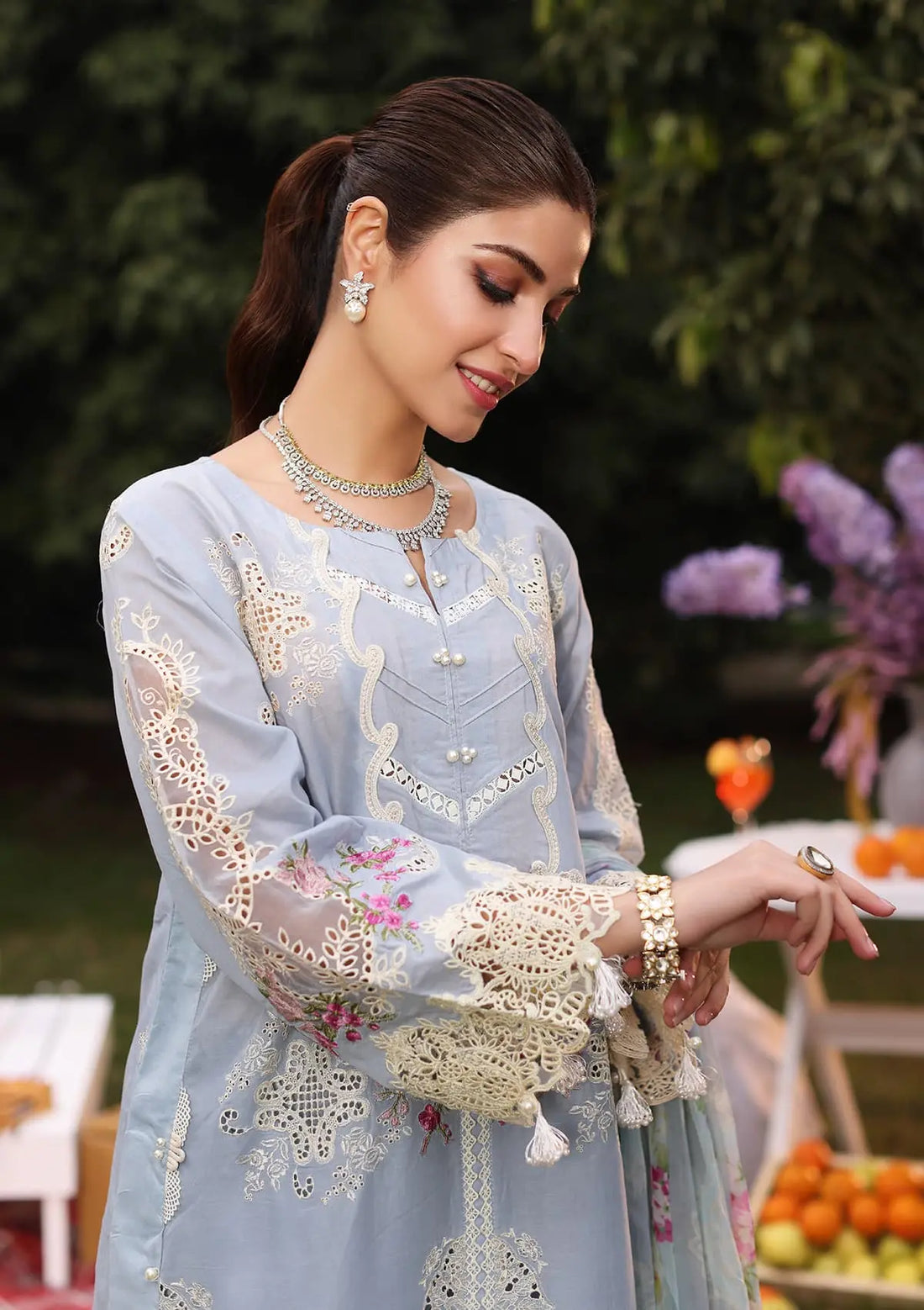 Kahf Premium | Festive Lawn 24 | KFL-08A FIRUZE by Kahf Premium - Designer Dress - Type: Ladies Clothes - Available at Libayah - 100% Original
