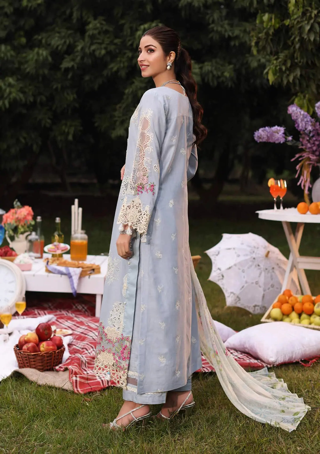 Kahf Premium | Festive Lawn 24 | KFL-08A FIRUZE by Kahf Premium - Designer Dress - Type: Ladies Clothes - Available at Libayah - 100% Original