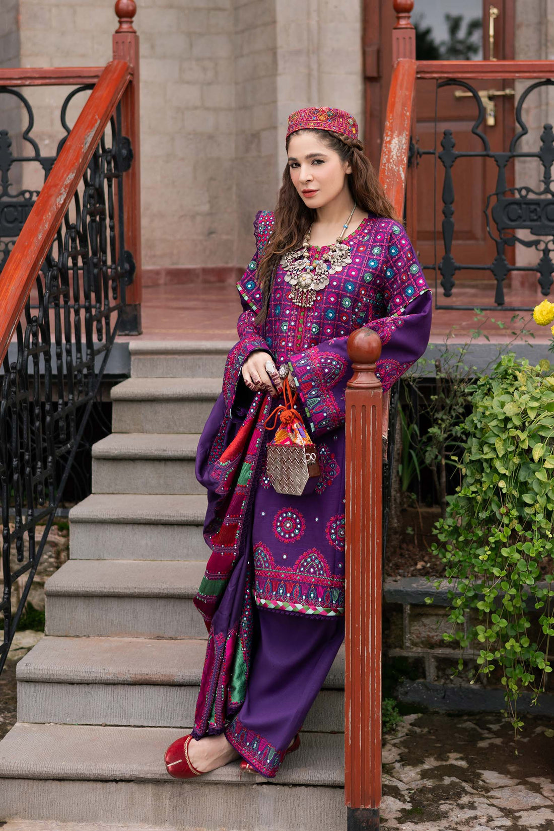 Maryam Hussain | Winter Shawl 2024 |  Plum by Maryam Hussain - Designer Dress - Type: Ladies Clothes - Available at Libayah - 100% Original