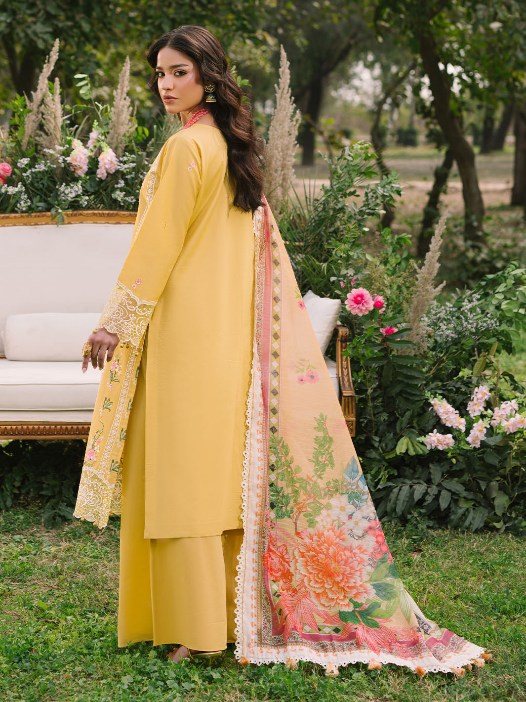 Mahnur | Dahlia Luxury Lawn 25 | Lya by Mahnur - Designer Dress - Type: Ladies Clothes - Available at Libayah - 100% Original