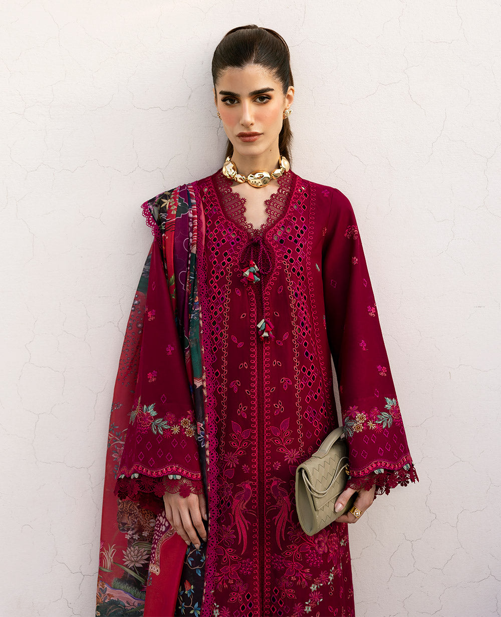 Republic Womenswear | Embroidered Pret | M-153 by Republic Womenswear - Designer Dress  - Type : Ladies Clothes - Available at Libayah - 100% Original 
