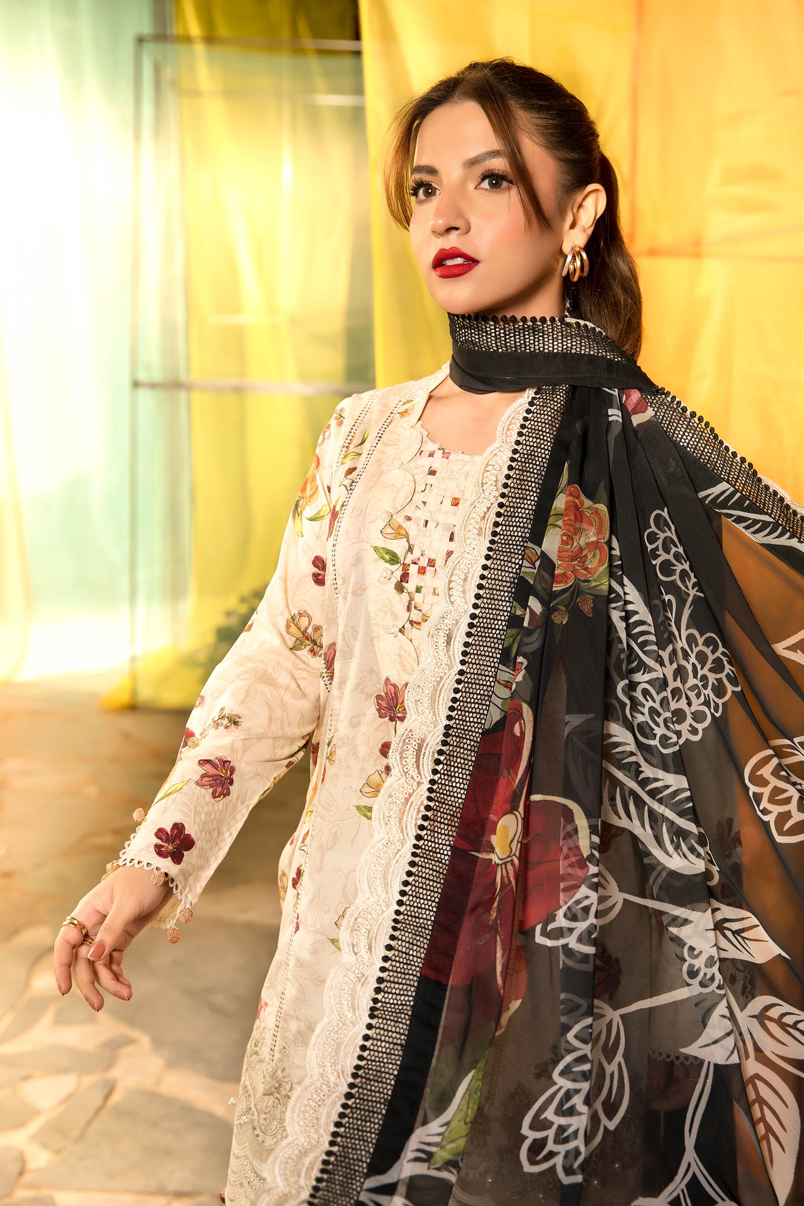 Maria B | M Basic Summer Lawn 25 | MB-CUS25-702B by Maria B - Designer Dress - Type: Ladies Clothes - Available at Libayah - 100% Original
