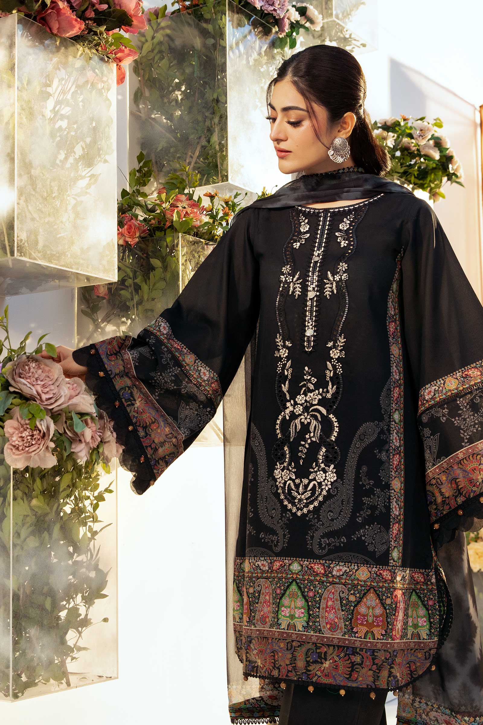 Maria B | M Basic Summer Lawn 25 | MB-CUS25-703A by Maria B - Designer Dress - Type: Ladies Clothes - Available at Libayah - 100% Original
