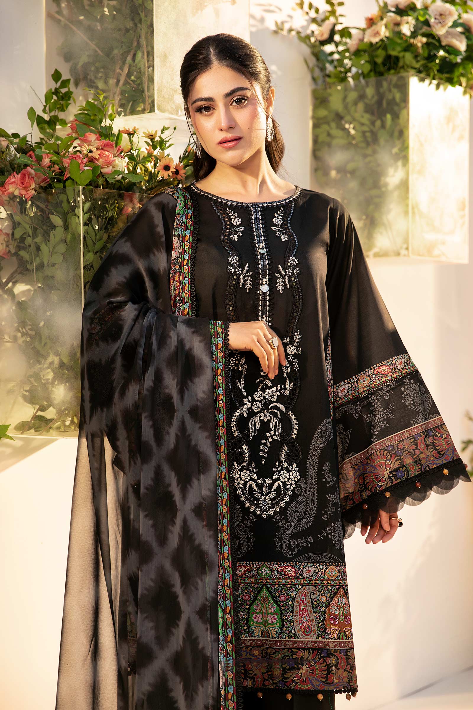 Maria B | M Basic Summer Lawn 25 | MB-CUS25-703A by Maria B - Designer Dress - Type: Ladies Clothes - Available at Libayah - 100% Original