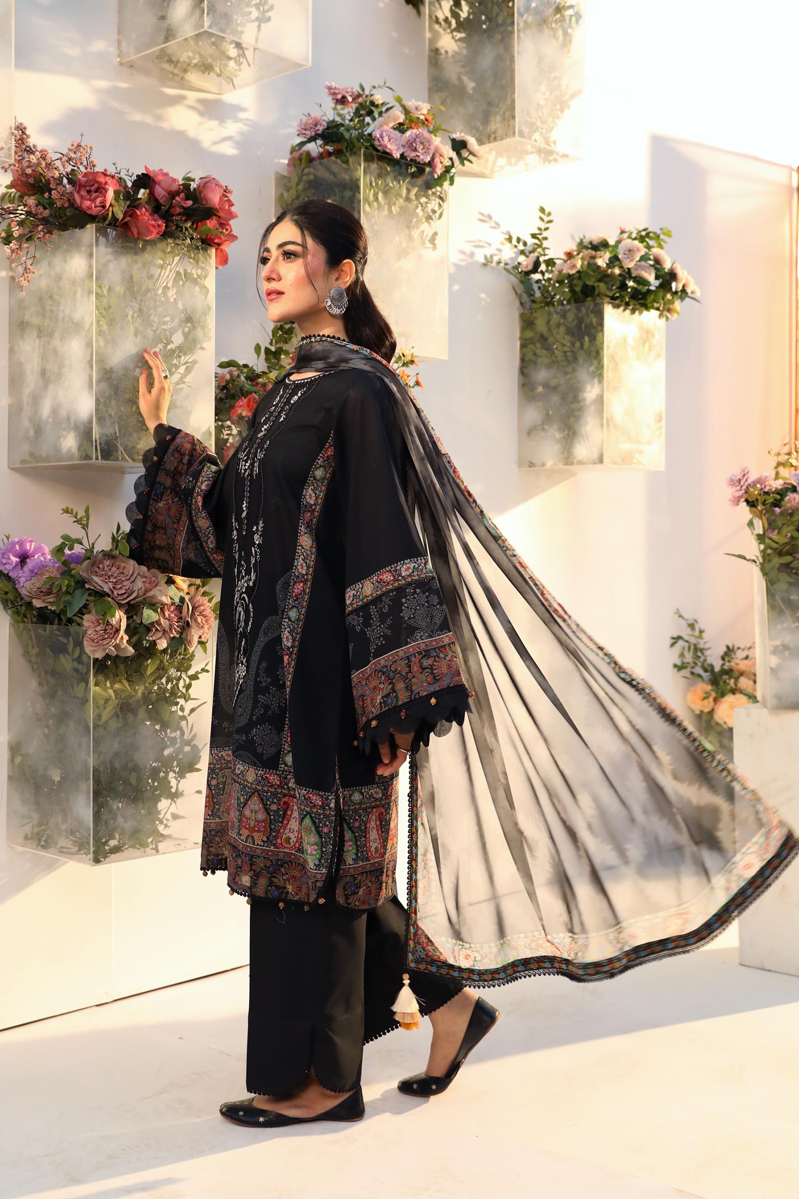 Maria B | M Basic Summer Lawn 25 | MB-CUS25-703A by Maria B - Designer Dress - Type: Ladies Clothes - Available at Libayah - 100% Original