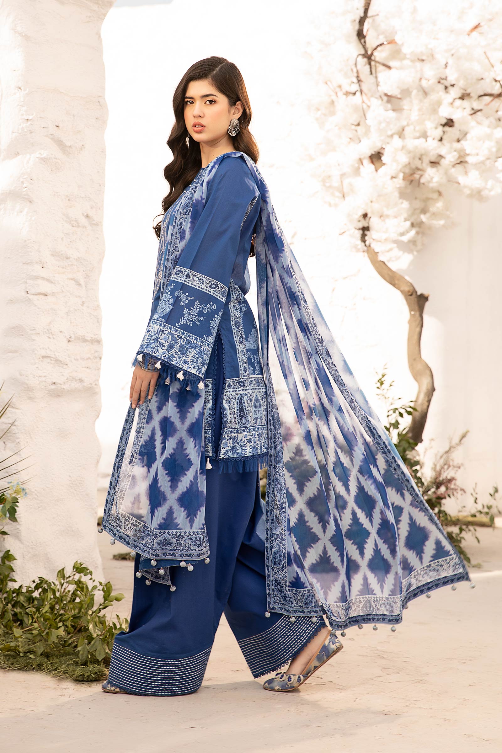 Maria B | M Basic Summer Lawn 25 | MB-CUS25-703B by Maria B - Designer Dress - Type: Ladies Clothes - Available at Libayah - 100% Original