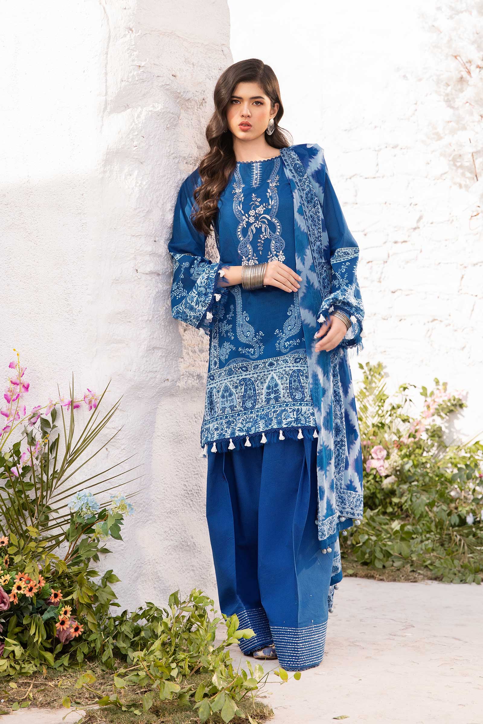 Maria B | M Basic Summer Lawn 25 | MB-CUS25-703B by Maria B - Designer Dress - Type: Ladies Clothes - Available at Libayah - 100% Original