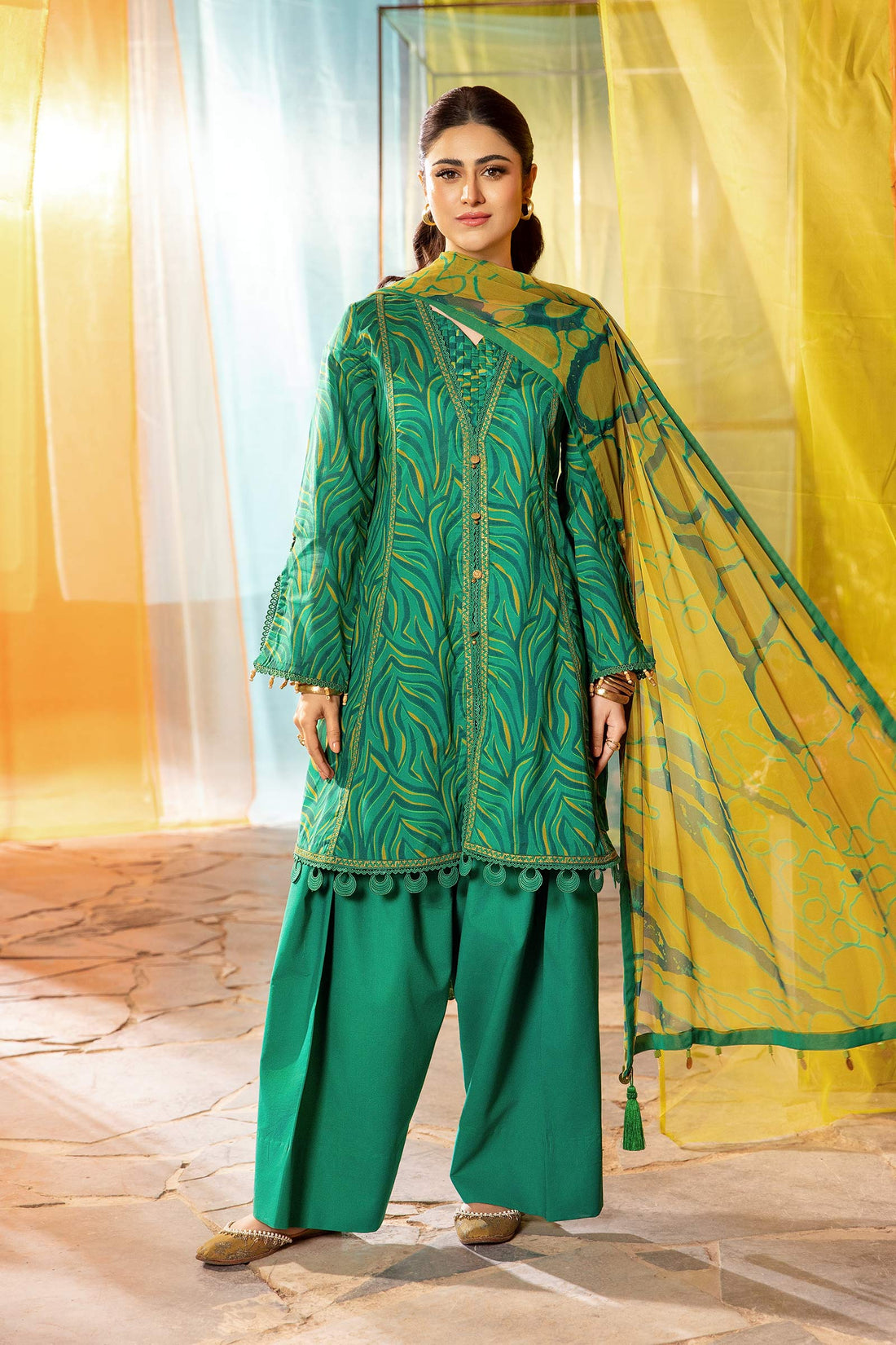 Maria B | M Basic Summer Lawn 25 | MB-CUS25-704A by Maria B - Designer Dress - Type: Ladies Clothes - Available at Libayah - 100% Original