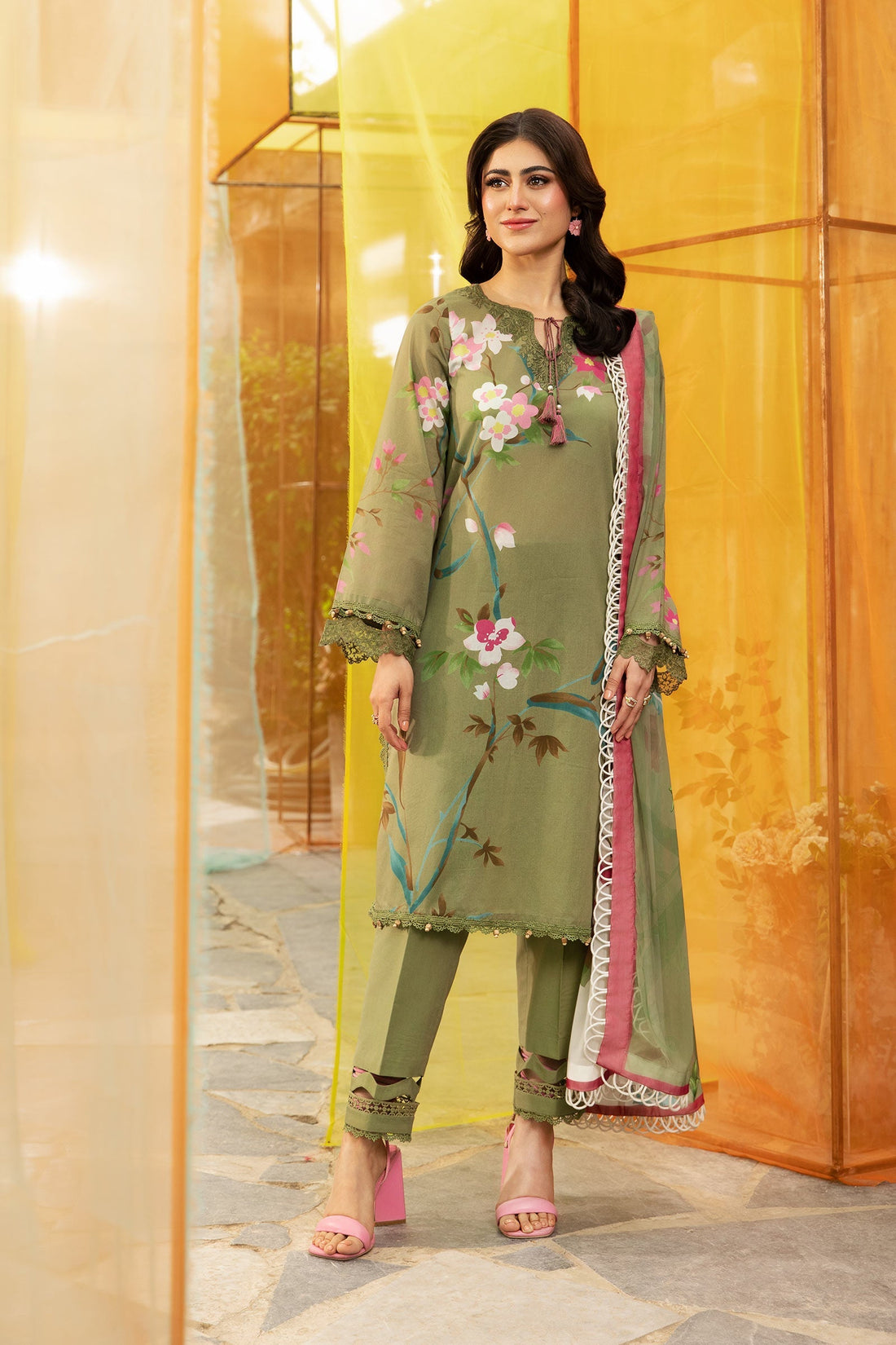 Maria B | M Basic Summer Lawn 25 | MB-CUS25-707A by Maria B - Designer Dress - Type: Ladies Clothes - Available at Libayah - 100% Original