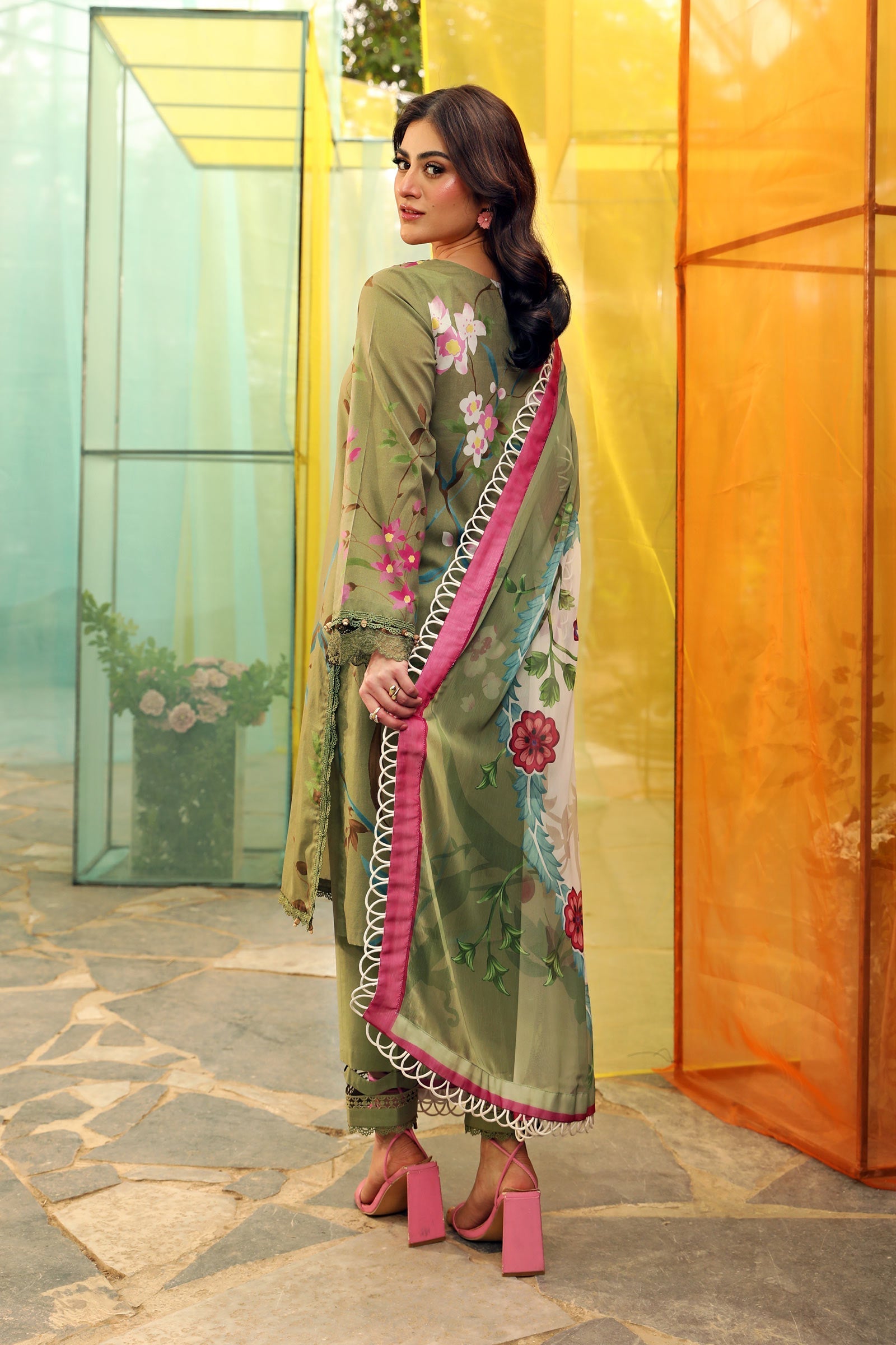 Maria B | M Basic Summer Lawn 25 | MB-CUS25-707A by Maria B - Designer Dress - Type: Ladies Clothes - Available at Libayah - 100% Original
