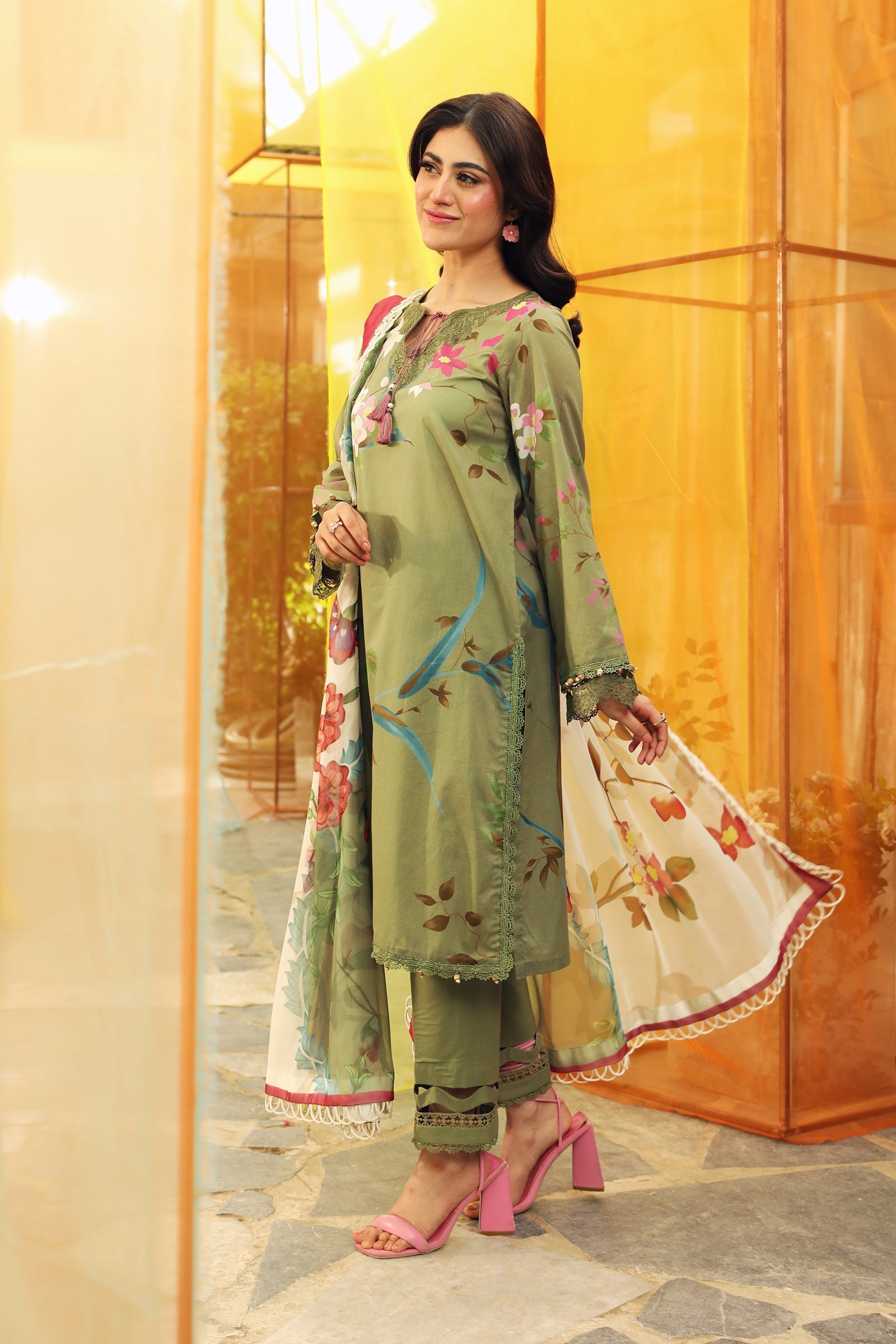 Maria B | M Basic Summer Lawn 25 | MB-CUS25-707A by Maria B - Designer Dress - Type: Ladies Clothes - Available at Libayah - 100% Original