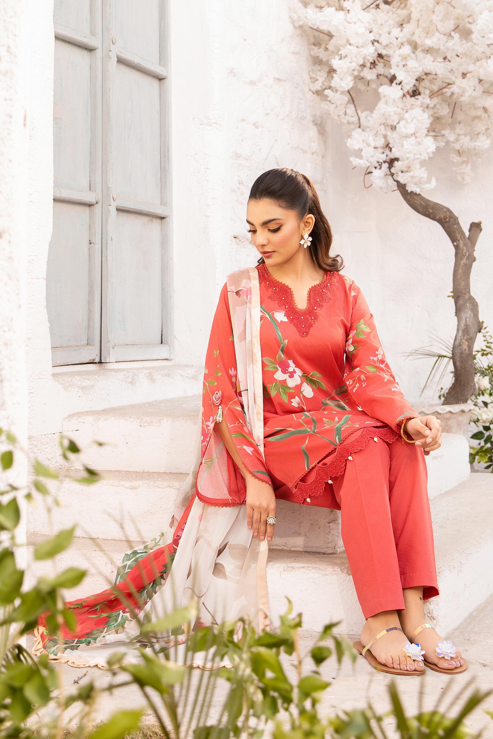 Maria B | M Basic Summer Lawn 25 | MB-CUS25-707B by Maria B - Designer Dress - Type: Ladies Clothes - Available at Libayah - 100% Original