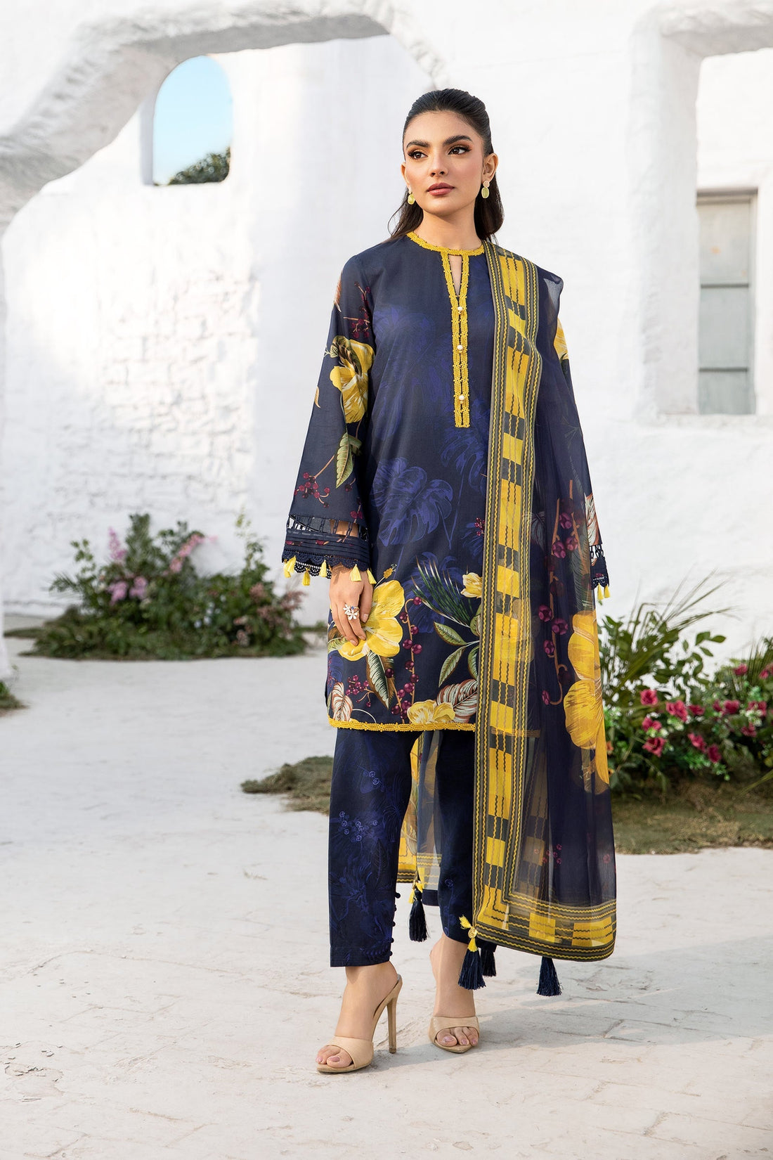 Maria B | M Basic Summer Lawn 25 | MB-CUS25-710B by Maria B - Designer Dress - Type: Ladies Clothes - Available at Libayah - 100% Original
