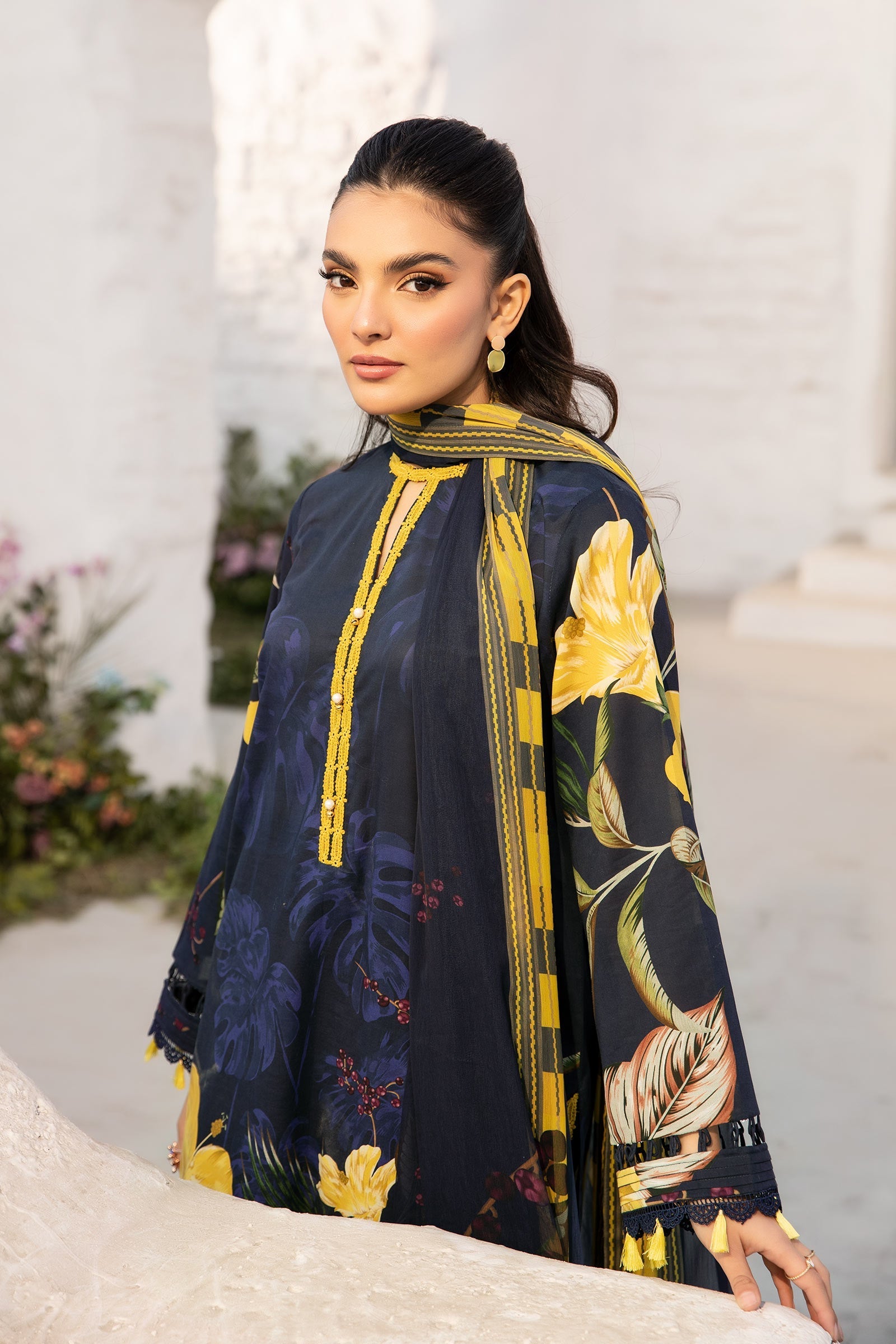 Maria B | M Basic Summer Lawn 25 | MB-CUS25-710B by Maria B - Designer Dress - Type: Ladies Clothes - Available at Libayah - 100% Original