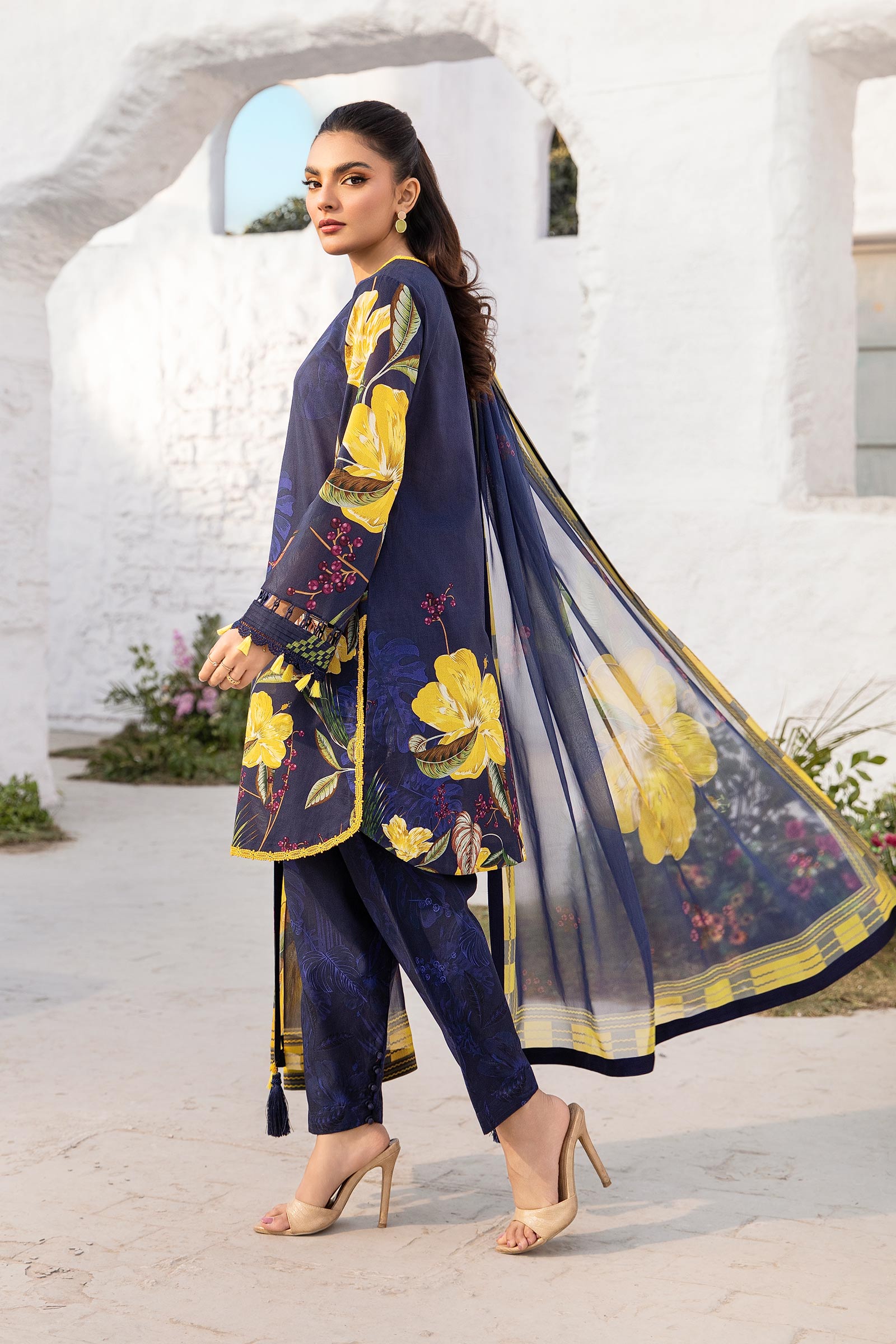 Maria B | M Basic Summer Lawn 25 | MB-CUS25-710B by Maria B - Designer Dress - Type: Ladies Clothes - Available at Libayah - 100% Original