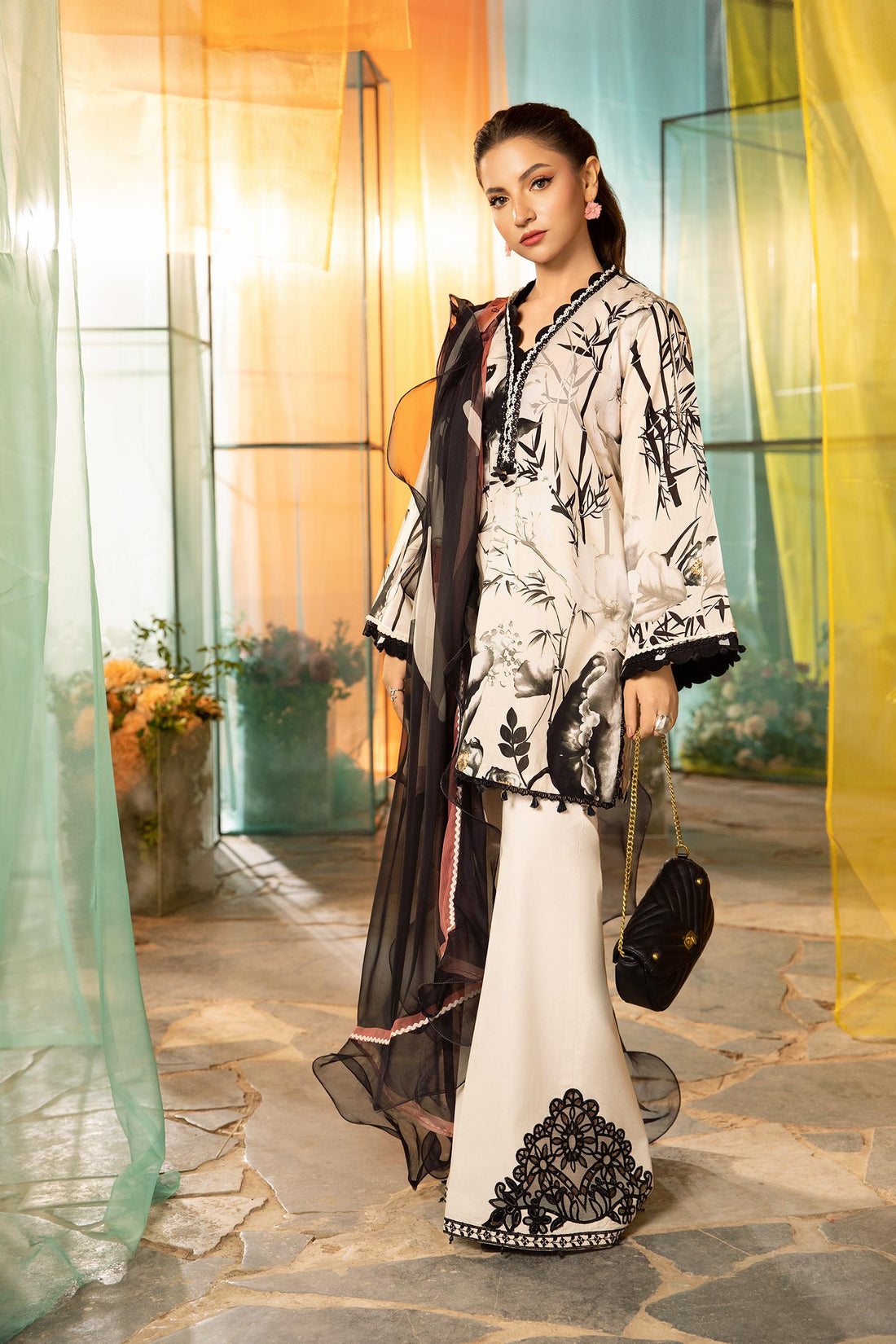 Maria B | M Basic Summer Lawn 25 | MB-CUS25-713B by Maria B - Designer Dress - Type: Ladies Clothes - Available at Libayah - 100% Original