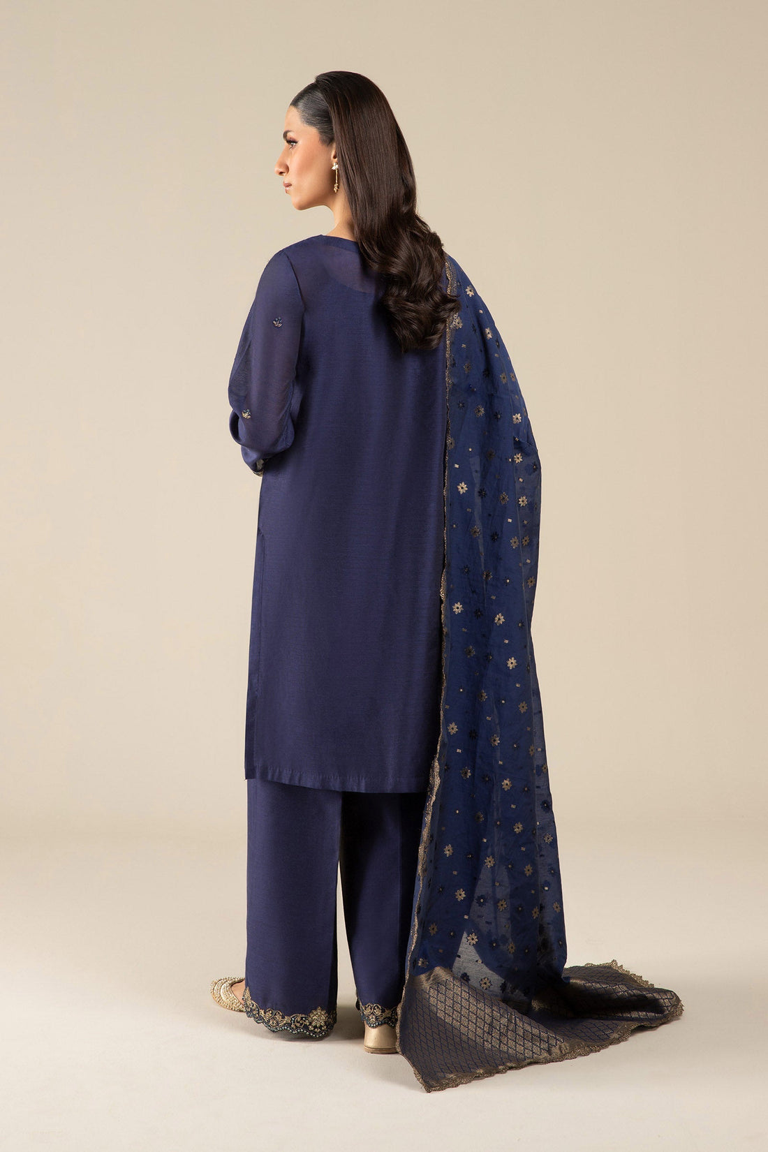Maria B | Basics RTW | 3 Pc Embroidered Two Tone Silk Suit | MB-FS25-30 by Maria B - Designer Dress - Type: Ladies Clothes - Available at Libayah - 100% Original