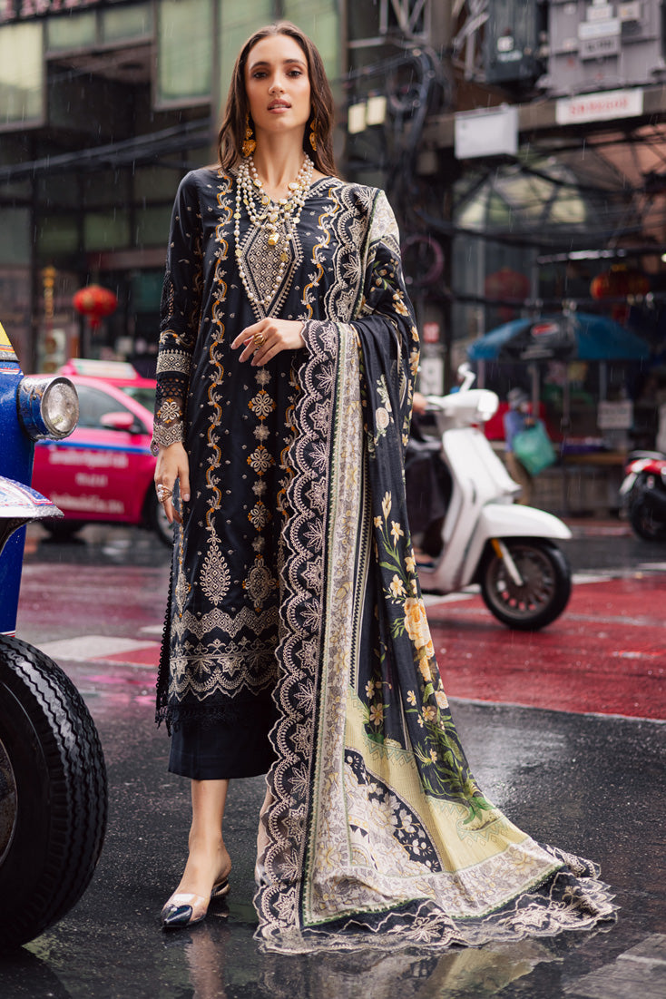 Marjjan | Carnation Lawn | MBL-14 A (BLACK) by Marjjan - Designer Dress - Type: Ladies Clothes - Available at Libayah - 100% Original