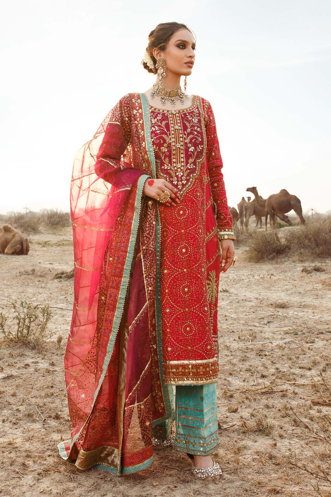 Maria B | Bridal Couture | Chundari by Maria B - Designer Dress - Type: Ladies Clothes - Available at Libayah - 100% Original