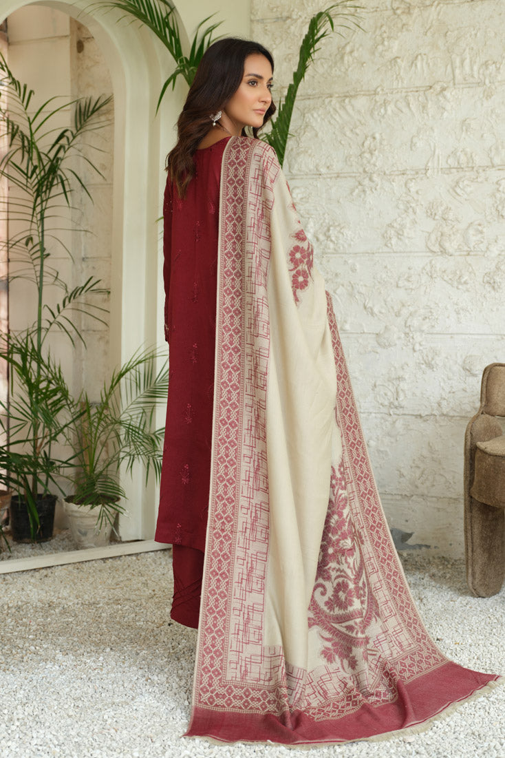 Marjjan | Aangan Embroidered Viscose |  MDS-69 (MEHROON) by Marjjan - Designer Dress - Type: Ladies Clothes - Available at Libayah - 100% Original