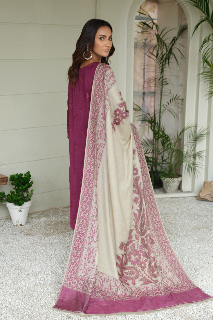 Marjjan | Aangan Embroidered Viscose |  MDS-69 (PLUM) by Marjjan - Designer Dress - Type: Ladies Clothes - Available at Libayah - 100% Original