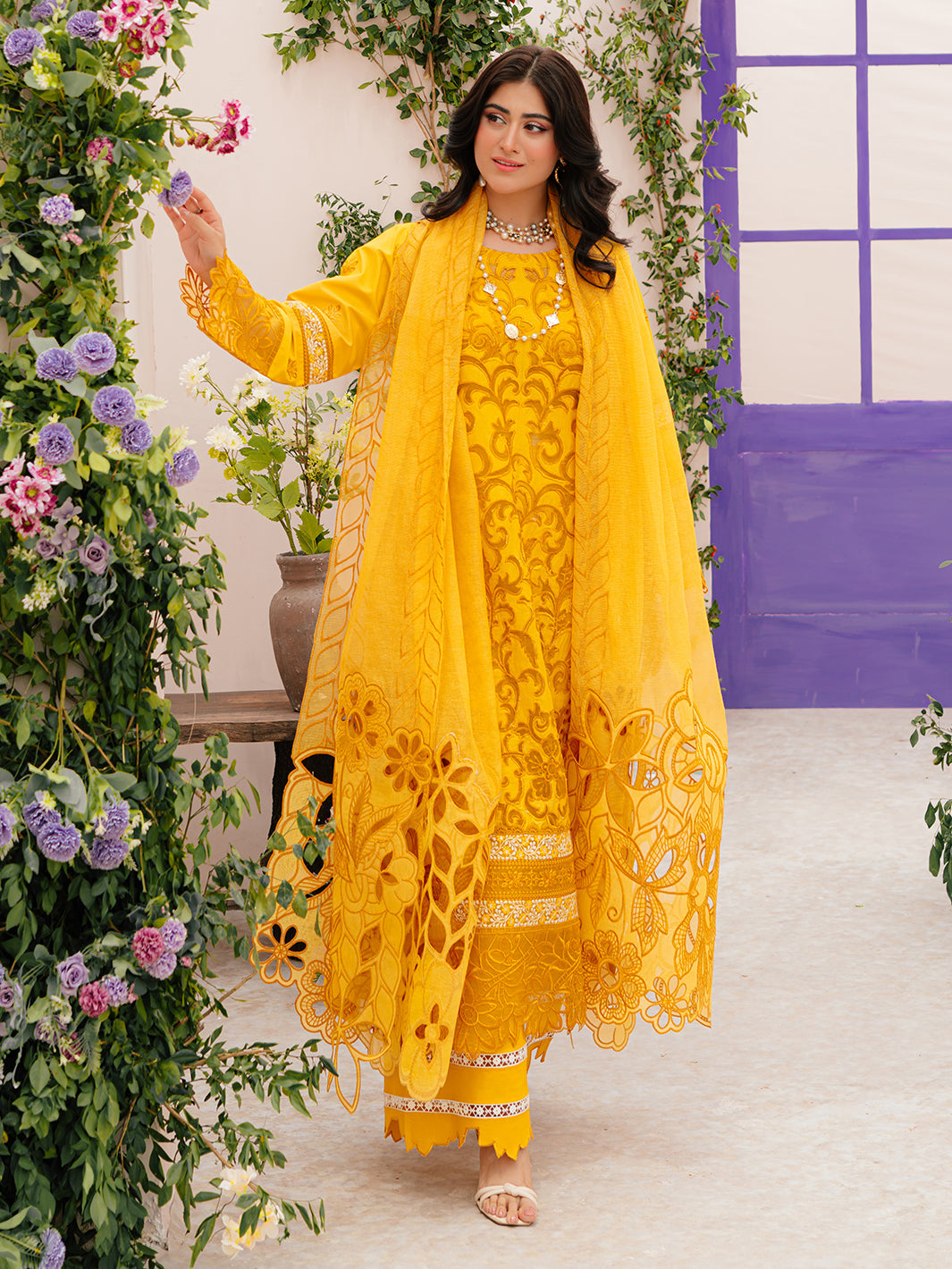 Mahnur | Allenura Luxury Lawn 24 | MERIDIAN by Mahnur - Designer Dress - Type: Ladies Clothes - Available at Libayah - 100% Original
