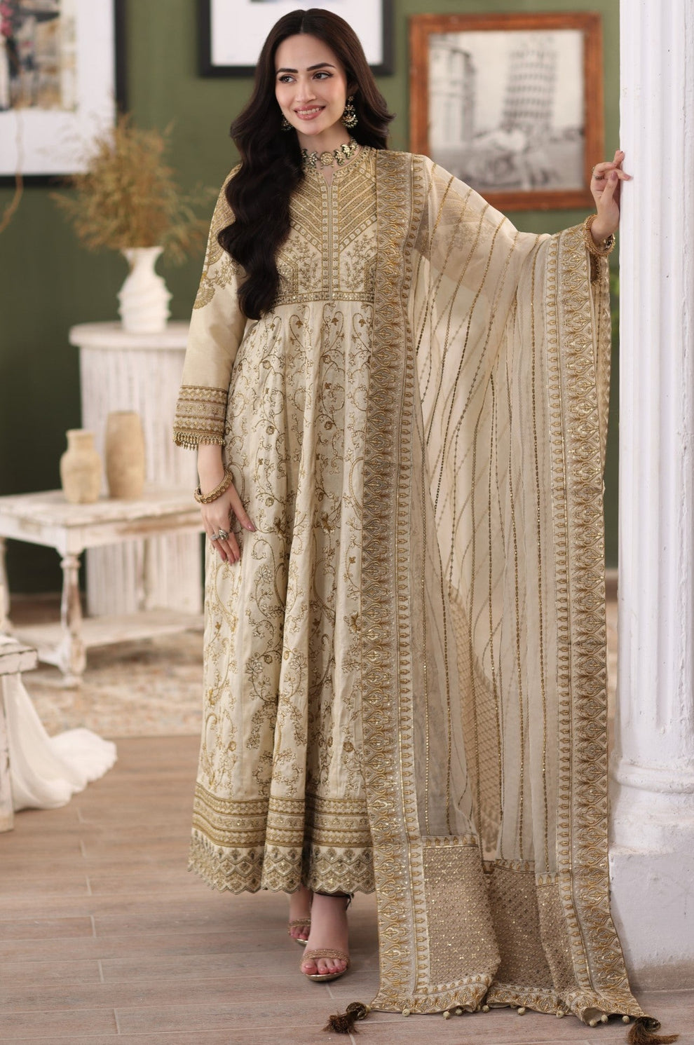 Mohagni | Ishq Aatish Formals | MGS-10 2PC MAXI Raw Silk by Mohagni - Designer Dress - Type: Ladies Clothes - Available at Libayah - 100% Original