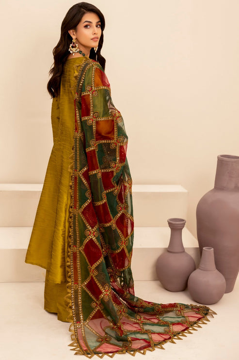 Mohagni | Ishq Aatish Formals | MGS-11 3Pcs Raw Silk by Mohagni - Designer Dress - Type: Ladies Clothes - Available at Libayah - 100% Original