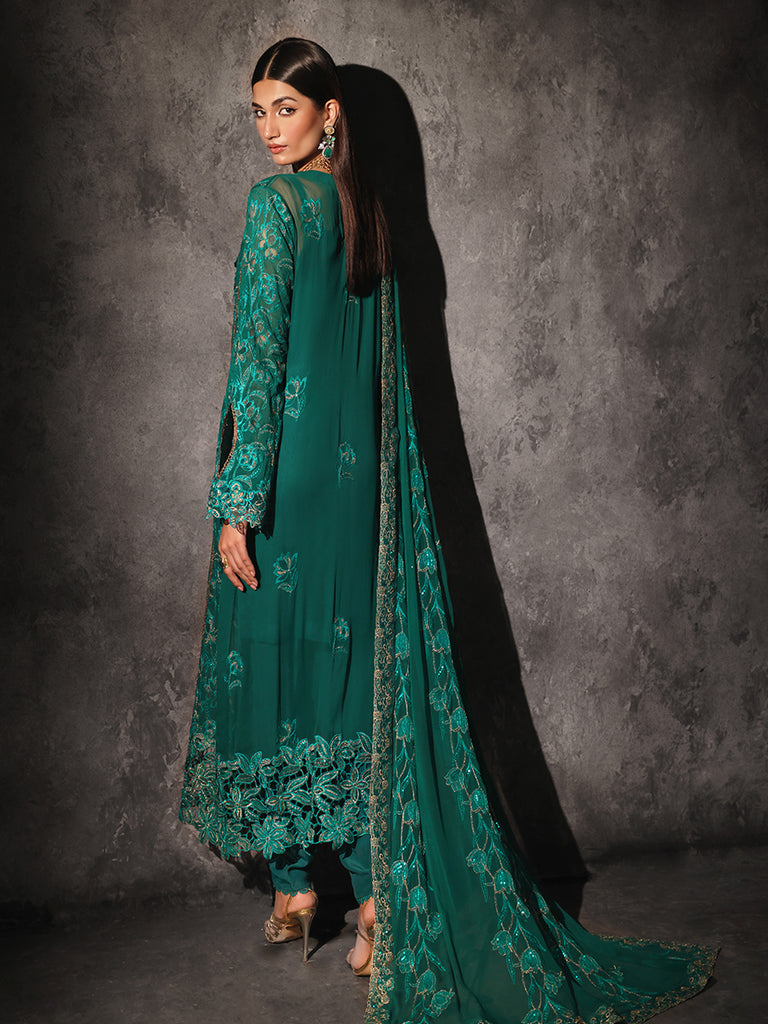 Rajbari | Sage Chiffon Edit | Opulance by Rajbari - Designer Dress - Type: Formal - Available at Libayah - 100% Original