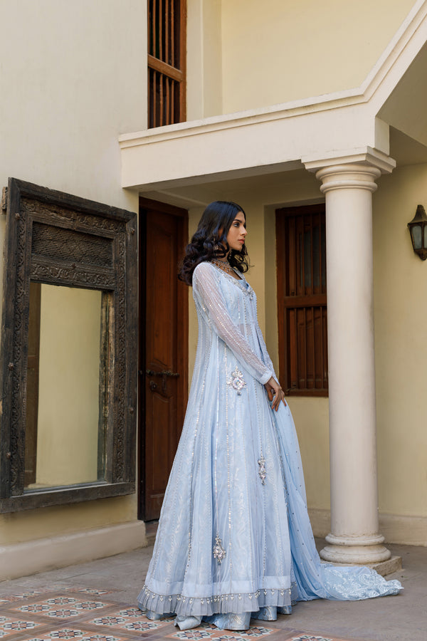 Wahajmkhan | Bahar Begum Formals | BABY BLUE BAHAR by Wahaj M.Khan - Designer Dress - Type: Ladies Clothes - Available at Libayah - 100% Original