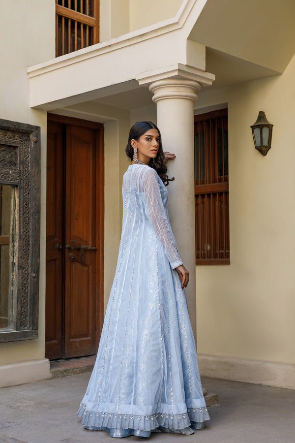 Wahajmkhan | Bahar Begum Formals | BABY BLUE BAHAR by Wahaj M.Khan - Designer Dress - Type: Ladies Clothes - Available at Libayah - 100% Original