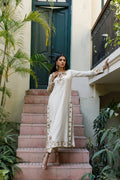 Wahajmkhan | Bahar Begum Formals | IVORY & COPPER BEGUM OUTFIT by Wahaj M.Khan - Designer Dress - Type: Ladies Clothes - Available at Libayah - 100% Original