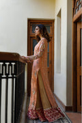Wahajmkhan | Bahar Begum Formals | PEACH CORAL BAHAR OUTFIT by Wahaj M.Khan - Designer Dress - Type: Ladies Clothes - Available at Libayah - 100% Original