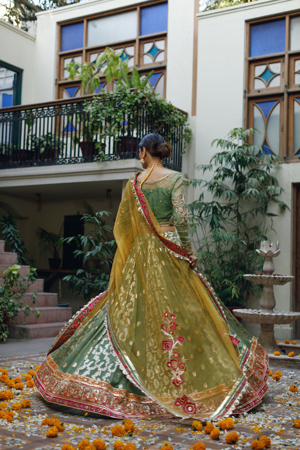 Wahajmkhan | Bahar Begum Formals | GREEN GALORE by Wahaj M.Khan - Designer Dress - Type: Ladies Clothes - Available at Libayah - 100% Original