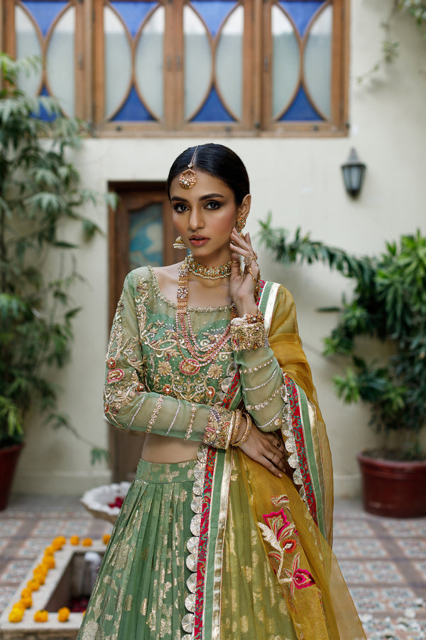 Wahajmkhan | Bahar Begum Formals | GREEN GALORE by Wahaj M.Khan - Designer Dress - Type: Ladies Clothes - Available at Libayah - 100% Original