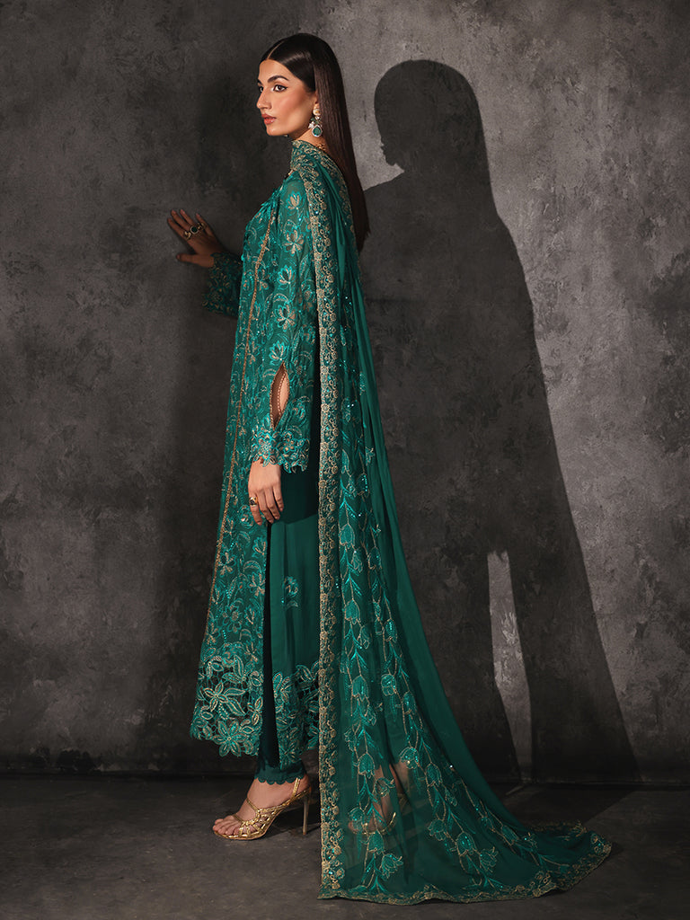 Rajbari | Sage Chiffon Edit | Opulance by Rajbari - Designer Dress - Type: Formal - Available at Libayah - 100% Original