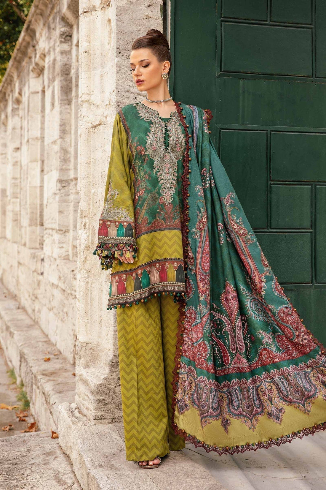 Maria B | M Prints Fall Edit 24 | MPT-2305-A by Maria B - Designer Dress  - Type : Ladies Clothes - Available at Libayah - 100% Original 